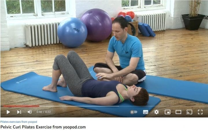 pelvic curl exercise for IBS pain in lower back