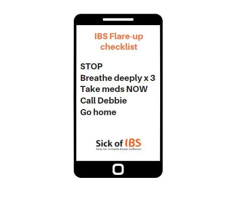 IBS flare-up checklist example